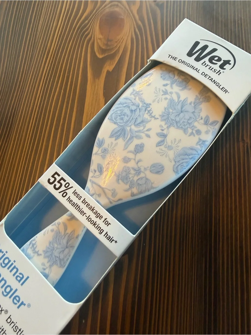 Wet Brush Original Detangler - Blue Floral on White